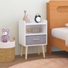 Gulches White 2-Piece Nightstand Set ¨C 2-Tier Storage with Collapsible Fabric Drawers - 3 of 4