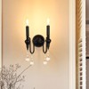 PAKOKULA 2-Light Vintage Black Candle Style Double Wall Sconce with Crystal Decoration - 2 of 4