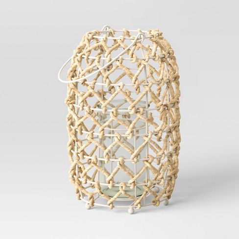 Maize/Glass Outdoor Lantern Candle Holder Beige - Opalhouse™ designed with Jungalow™ - image 1 of 4