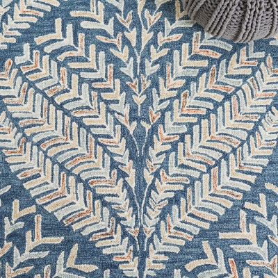 Capri Blue and Ivory Hand-Tufted Wool Area Rug