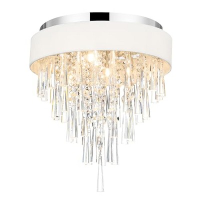 CWI Lighting Franca 4 Light Drum Shade Flush Mount With Chrome Finish