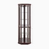 Vynxaria Lighted Corner Curio Cabinet, Elegant Glass Display Case, Dark Cherry Finish - 3 of 4