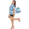 LA LEELA Women's Button Down Blouses Casual Summer Blouse Shirt Coverup Hawaiian Blouses Short Sleeve Tropical Vacation Dress Tee Shirts - 3 of 4