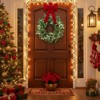 SEVOBAL Wreaths 24" Christmas Cedar Wreath Full Luxe Greenery Holiday Door Decor Handmade Green Leaves Wreath for Festival, Green, 24"*24"*4" - 4 of 4
