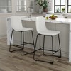 37"H PU Material Modern Minimalist Bar Stools Set of 2 with Footrest and Non-Slip Pads for Kitchen, Bar, or Home - 3 of 4