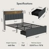 NicBex Full/King Size Bed Frame with LED Lights,Charging Station and 2 Drawers,Upholstered Headboard with Storage Shelf,Gray - 3 of 4