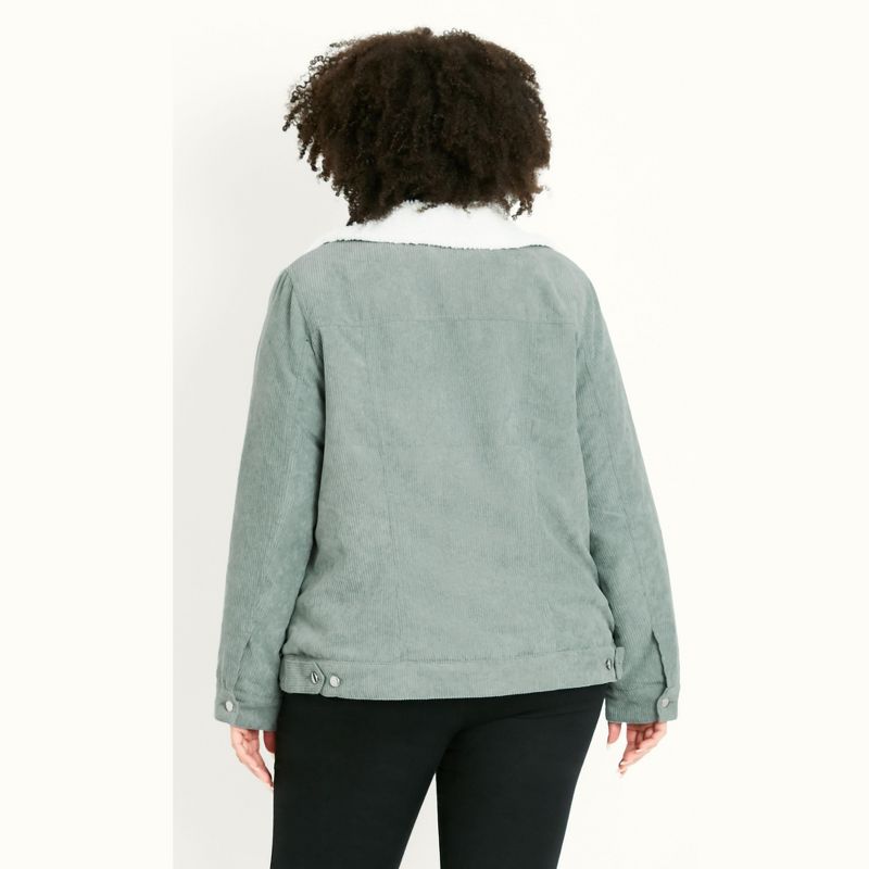 Women's Plus Size Cord Jacket - blue | EVANS, 3 of 7