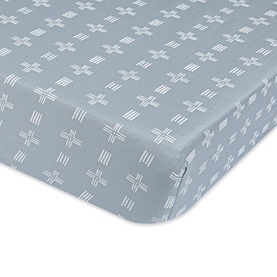 Image of Crane Baby Cotton Sateen Fitted Crib Sheet - Ezra River Dash