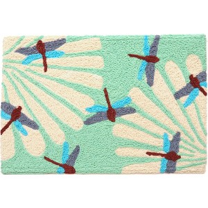 Jellybean Dragonflies on White Flowers Doormat – Colorful, Durable Mat for Porch, Patio, Entryway, or Garden Décor, 20"X30" - 1 of 3