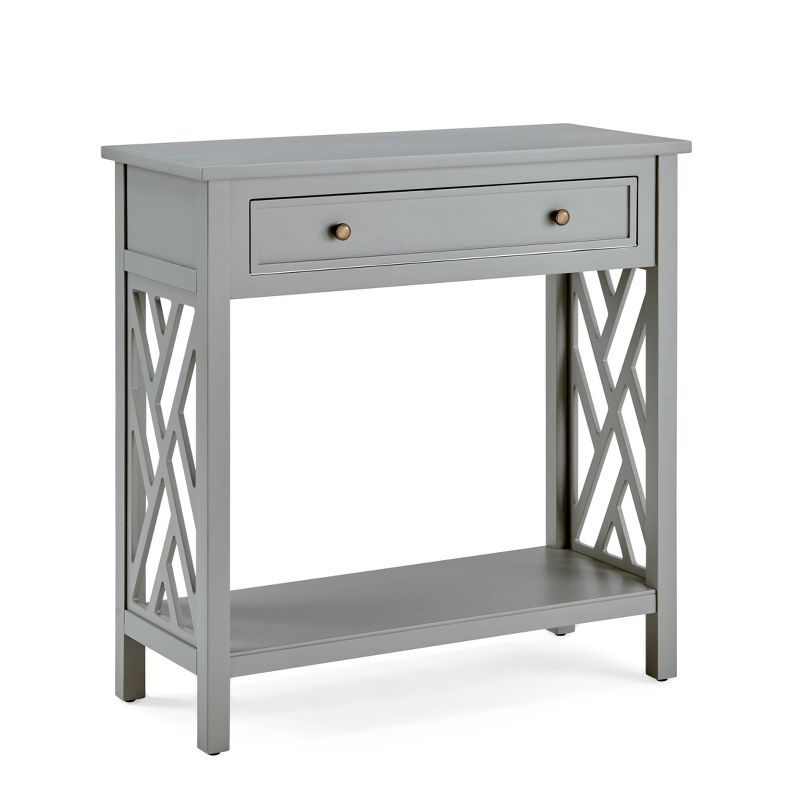 32&#34; Middlebury Wood Console Table with Drawer and Shelf Gray - Alaterre Furniture, 1 of 12