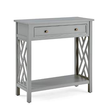 32" Middlebury Wood Console Table with Drawer and Shelf Gray - Alaterre Furniture