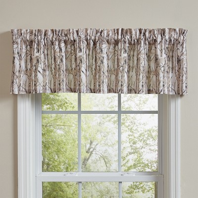 Birch Forest Print Rod Pocket Window Valance - 14" Length