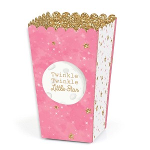 Big Dot of Happiness Pink Twinkle Twinkle Little Star - Baby Shower or Birthday Party Favor Popcorn Treat Boxes - Set of 12 - 1 of 4