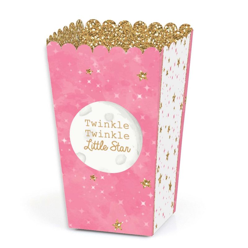 Big Dot of Happiness Pink Twinkle Twinkle Little Star - Baby Shower or Birthday Party Favor Popcorn Treat Boxes - Set of 12, 1 of 6