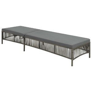 vidaXL Sun Lounger with Cushion Poly Rattan Gray - 1 of 4