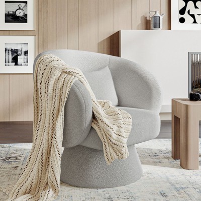 Swivel Accent Chair, Modern Upholstered Barrel Chair with 360�Swivel