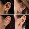 Small Gold Huggie Hoop Earrings Set for Women Men Hypoallergenic 14K Plated Stack Cartilage Earrings, Multiple Piercing - 3 of 4