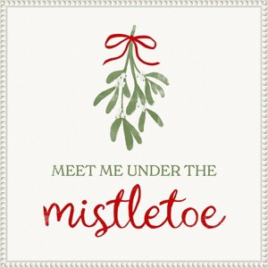 Amanti Art 22"x22" Mistletoe Wishes I by Victoria Barnes Framed Canvas Wall Art Print - 1 of 4