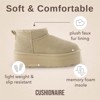CUSHIONAIRE Hippy Women’s Platform Ankle Boots – Genuine Suede, Faux Fur Lining, Cozy Winter Slip-On Design, Comfortable Footwear - 3 of 4