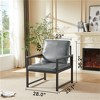 SKRAN Tech cloth Armchair, Retro Leisure Accent Chair with Soft Padded & Cushion,Armrests with Black Metal Frame for Living Room/Bedroom/Study - 3 of 4