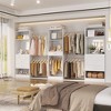 Aheaplus 12.2 - 18.5 FT Closet Organizer with 2 Mirrors, Wooden Closet System with 9 Drawers and 6 Hanging Rods - 2 of 4