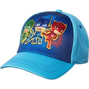 PJ Masks Boys' Baseball Cap - 3D Catboy, Owlette, Gekko Curved Brim Snap Back Hat (2T-7) - 1 of 1