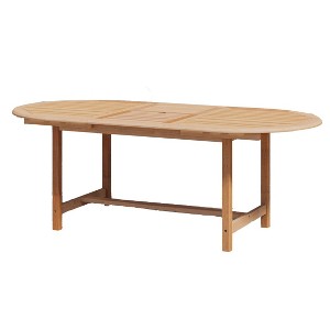 Amazonia Teak Oval Jakarta Outdoor Patio Dining Table Natural Wood: FSC Certified, Seats 6-8 - 1 of 4