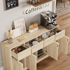 Garvee Sideboard Buffet Cabinet with Storage Drawers, 4-Door Kitchen Cabinet with Wood Handles, Modern Console Table for Dining Room, Entryway - 4 of 4
