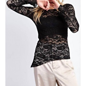 Women's Floral Lace Long Sleeve Top - ee:some - 1 of 4