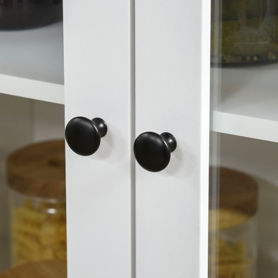 White 61" Freestanding Kitchen Pantry Cabinet with Adjustable Shelves
