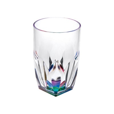 Rainbow Diamond Acrylic Glasses Drinking Set of 4 Hi Ball (17oz), Plastic Drinking Glasses, BPA Free, Drinkware Set, Drinking Water Glasses