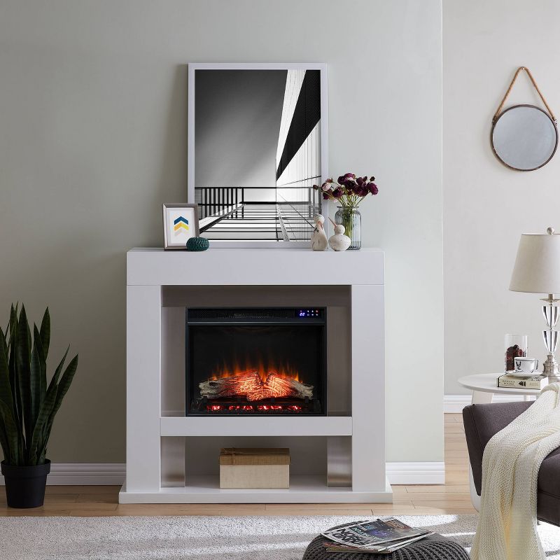 Lockman Stainless Steel Fireplace White - Aiden Lane, 4 of 17