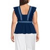 Lands' End Women's Lightweight Jersey Ruffle Peplum Top - 2 of 3