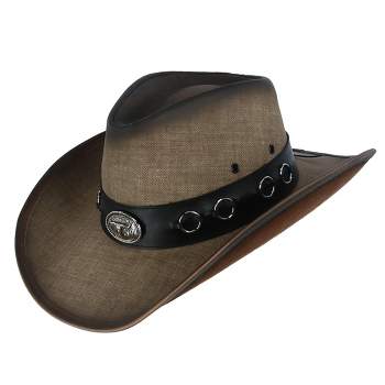 Kenny K Men's Vegan Leather Western Hat with Conchos