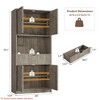 Tall Kitchen Pantry Cabinet, 70" Dining Room Pantry Storage Cabinet with Countertop, Fluted Kitchen Hutch Cabinets w/Doors and Drawer - 2 of 4