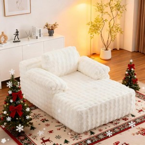 VINGLI Chaise Lounge Chair Boneless Couch Oversized Reading Chair Upholstered Bubble Fleece Cloud Couch Sofa Recliner Bed Comfy Sleeper Couches - 1 of 4