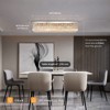 Ludomide Luxury Flush Mount Ceiling Light Fixture, Rectangular Raindrop Crystal Chandelier for Dining Room - 3 of 4