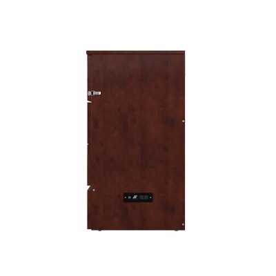 Walnut Full Murphy Bed Chest with Storage Drawer