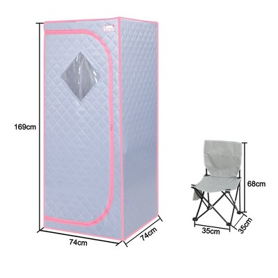 Portable Sauna Sauna for Home,Timer, Chair Included, Home Sauna Spa Tent for Detox Relaxation, Grey
