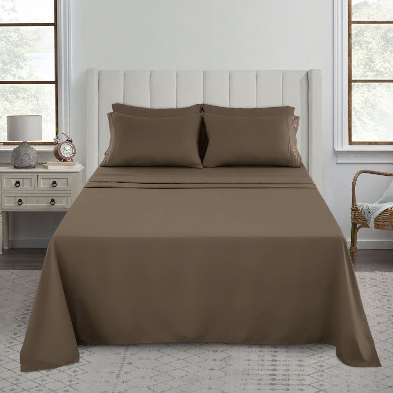 Microfiber Solid Bed Sheet Set - Lux Decor Collection, 1 of 6