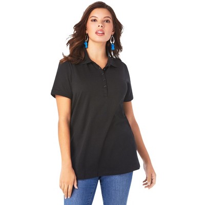 Roaman's Women's Plus Size Polo Ultimate Tee