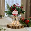 The Lakeside Collection Christmas Poinsettia Evergreen and Pink Candy Vase With Fairy Lights - 2 of 2