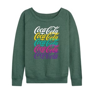 Women's - Coca-Cola - 90's Retro Logo Stacked Lightweight French Terry Slouchy - 1 of 4