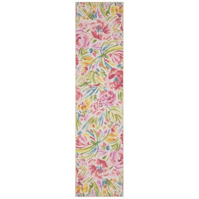 Oriental Weavers Fiji FIJ01 Beige / Pink Indoor /Outdoor Area Rug - 2' x 8'