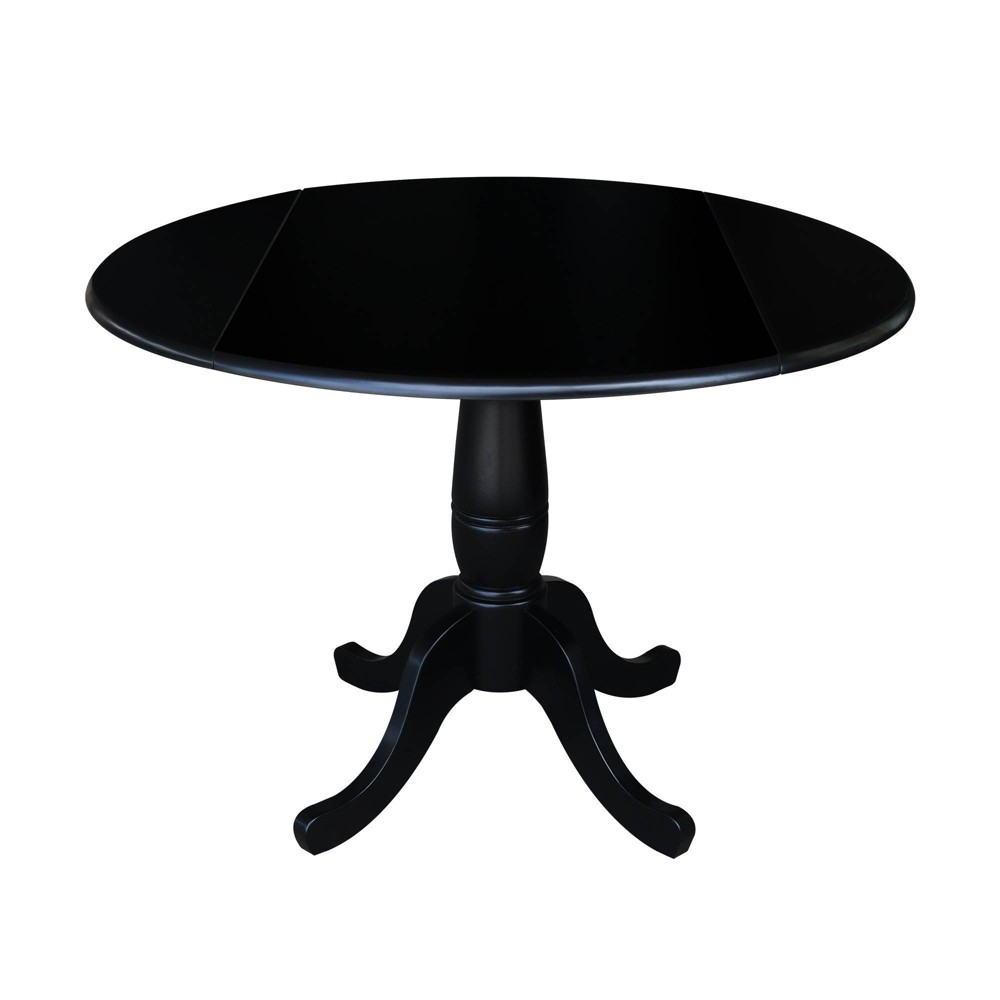 Photos - Dining Table 29.5" Davidson Round Dual Drop Leaf Pedestal Extendable  Black