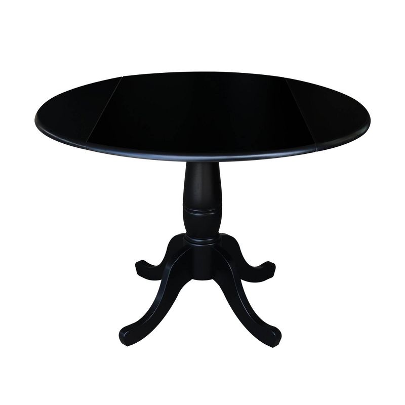 Davidson Round Dual Drop Leaf Pedestal Table Black - International Concepts, 1 of 12