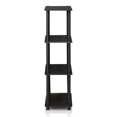 Dark Walnut 4-Tier Wooden Ladder Bookshelf