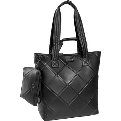 Max Studio 18 Inch Large Lamby Diamond Quilted Travel Tote