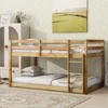 NicBex Twin Over Twin Bunk Bed with Low Height Design,Loft Bed with Safety Guardrails for Bedroom,Brown - 2 of 4