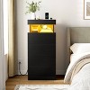 WOWLIVE 4 Drawer Dresser with Outlet & LED, Dresser with Push-To-Open Extension Drawer, Wood Storage Chest - 2 of 4